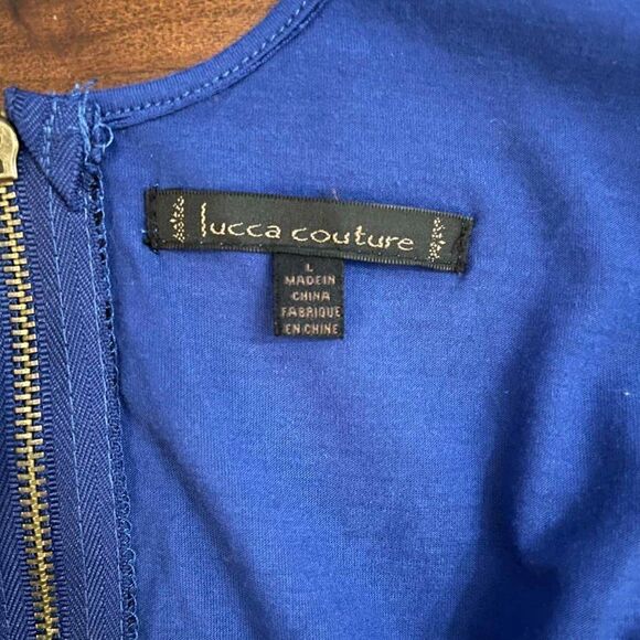 Lucca couture Navy blue Tank Top Elastic Oval Neckline Size L - Picture 4 of 7